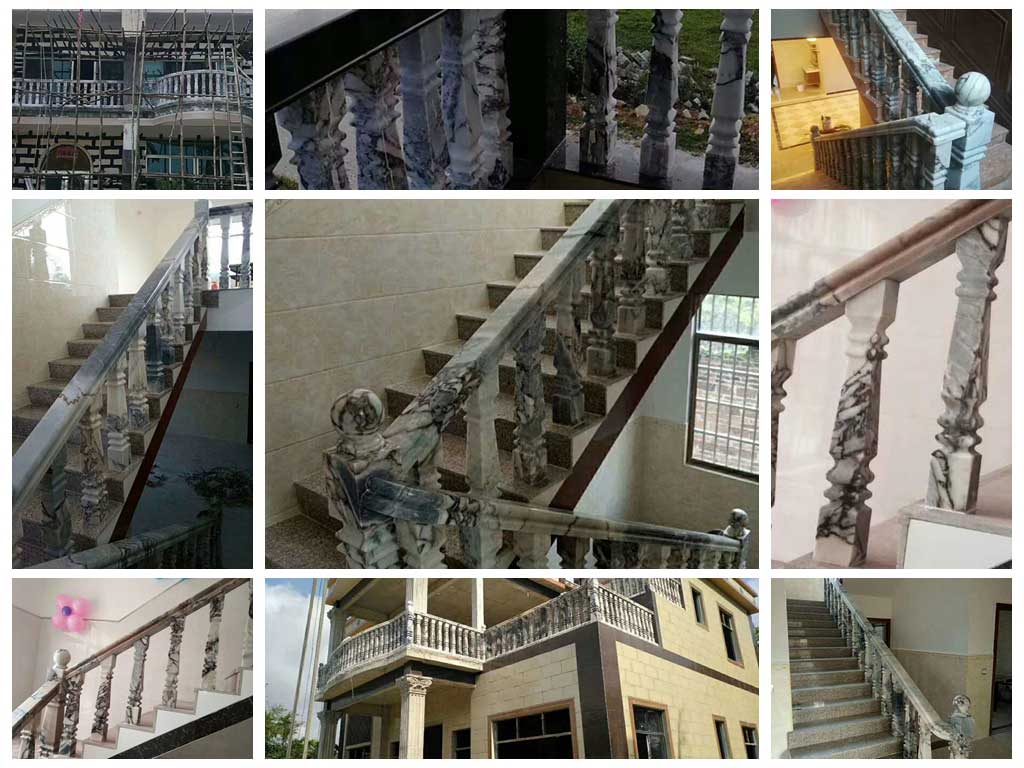 Chinese Galaxy Blue Exotic Marble Stairs