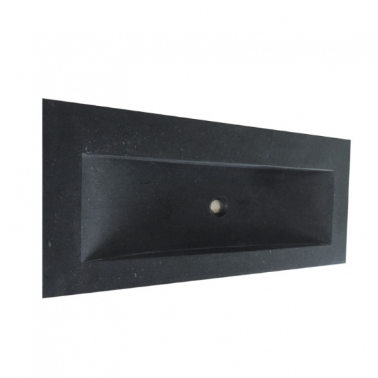lavabo cuadrado de basalto negro