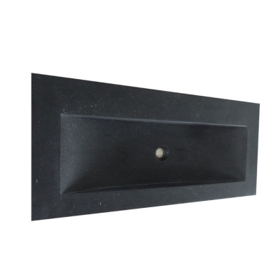 lavabo cuadrado de basalto negro