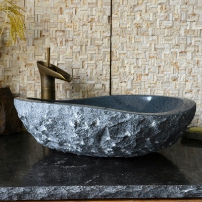 Lavabo redondo hecho a mano de granito g654