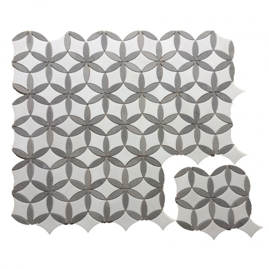 Cenicienta gris y jazz mosaico de mármol blanco.