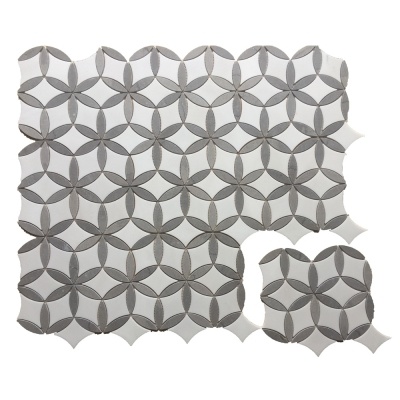 Cenicienta gris y jazz mosaico de mármol blanco.