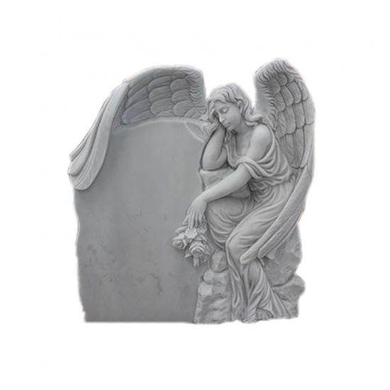 lápida de ángel de mármol blanco