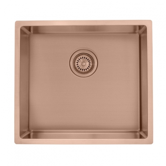 fregadero de sobre encimera de oro rosa