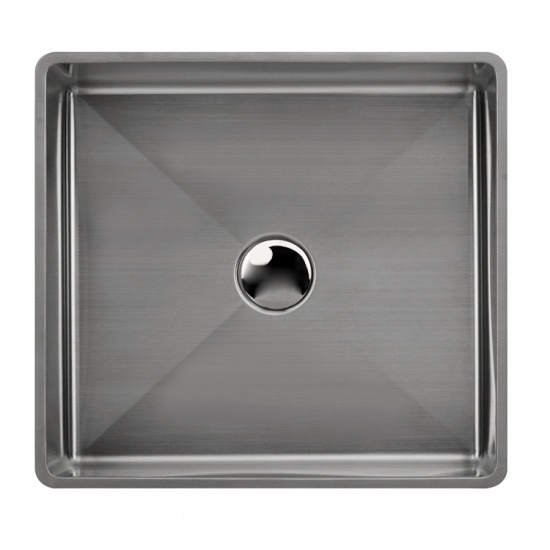 montaje superior de acero inoxidable con fregadero cuadrado negro