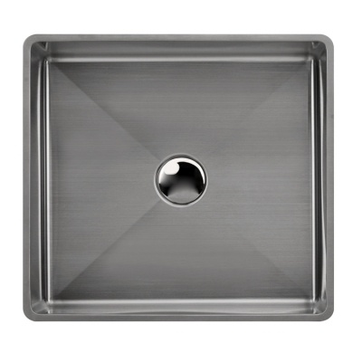 montaje superior de acero inoxidable con fregadero cuadrado negro