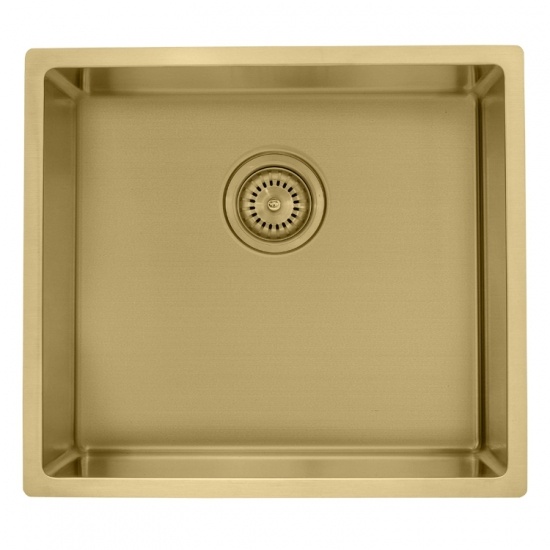 fregadero de oro bajo cubierta de un solo tazón