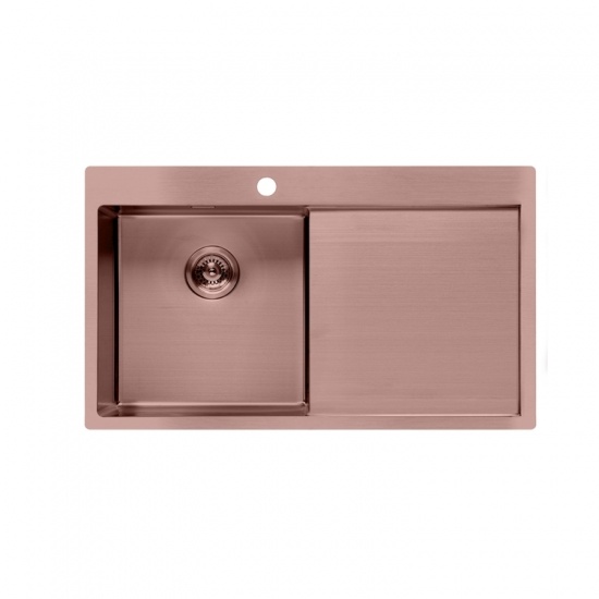 Fregadero simple de oro rosa con agujero