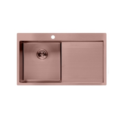 Fregadero simple de oro rosa con agujero