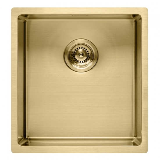 radio de fregadero de cocina dorado claro 10, fregadero de acero inoxidable de calibre 16