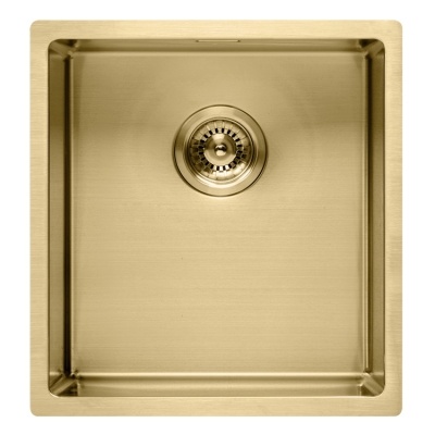 radio de fregadero de cocina dorado claro 10, fregadero de acero inoxidable de calibre 16