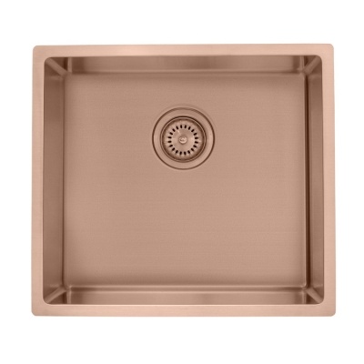 lavabo hecho a mano de un tazón debajo de oro rosa