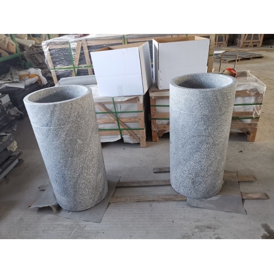 nuevo diseño de pedestal de piedra natural, lavabo del baño lavabo de granito gris