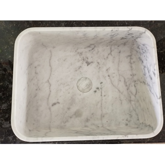 fregadero de mármol blanco personalizado, lavabos de piedra cuadrados