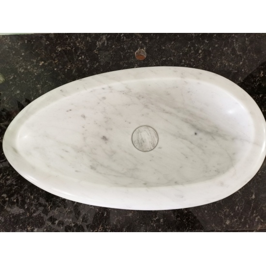 fregadero de piedra natural, cuenco de lavado de lujo de mármol blanco kala