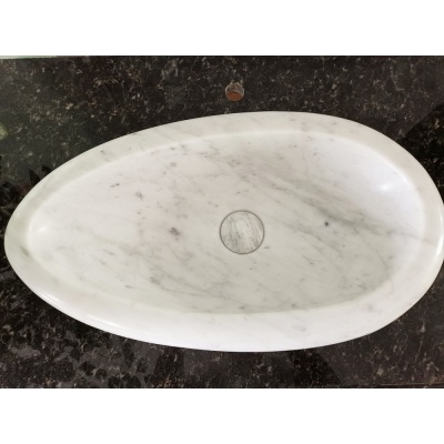 fregadero de piedra natural, cuenco de lavado de lujo de mármol blanco kala