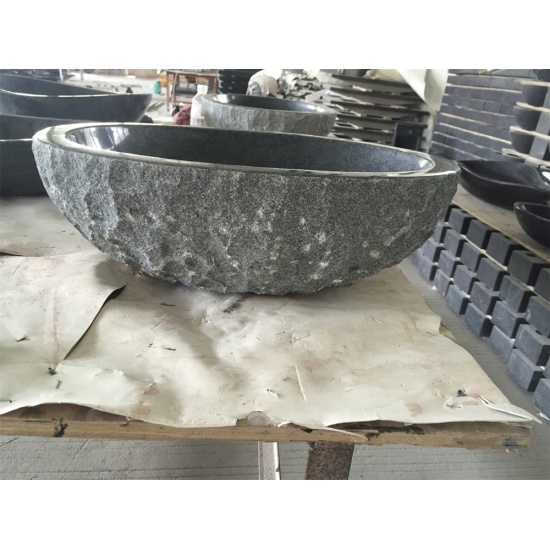 fregadero de granito gris barato, fregadero de piedra al aire libre, exterior de delantal cincelado